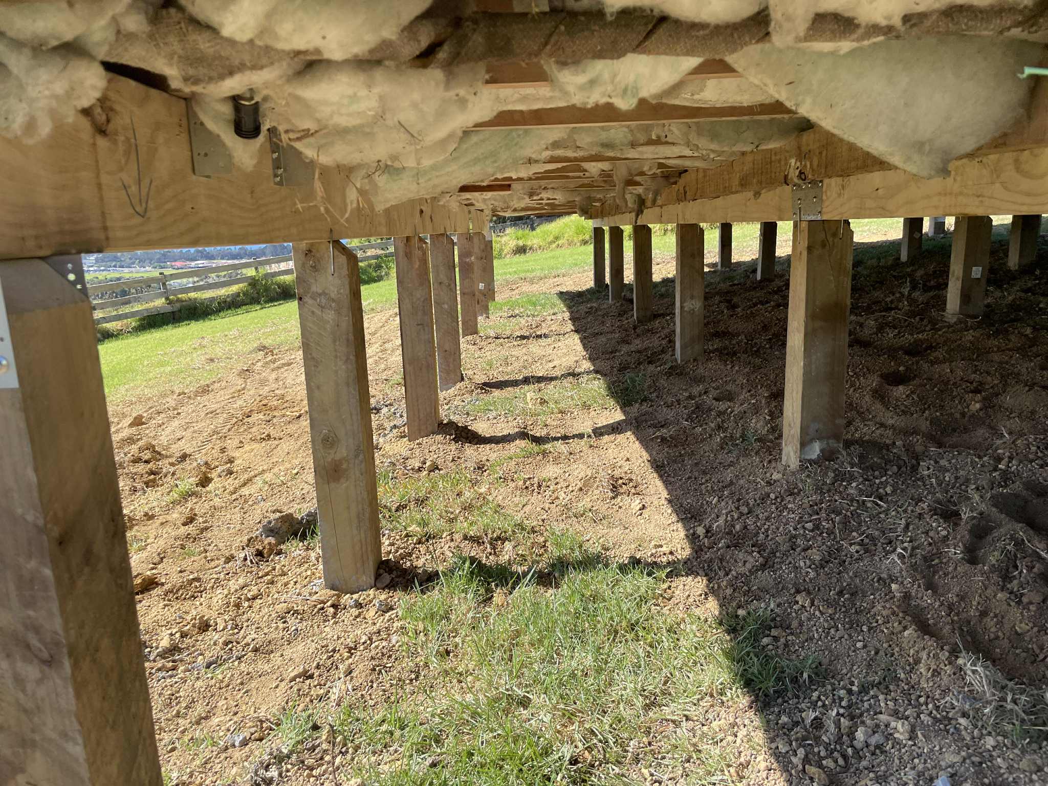 House foundation inspection in progress